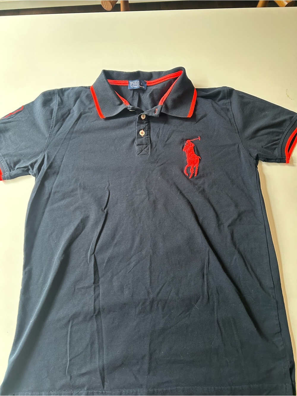 Ralph Lauren Navy Polo with Red Trim
